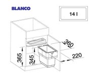 MEDIDAS SISTEMA CUBOS RECICLAJE SINGOLO BLANCO